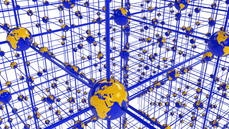 global network concept 3d rendering with clipping path