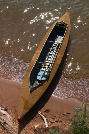 canoe on the waterの写真素材