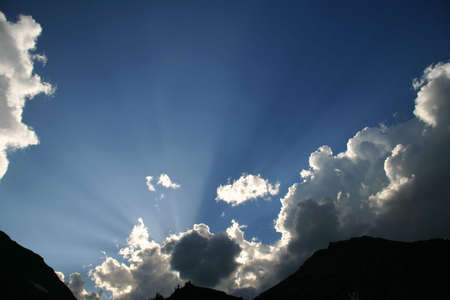 solar rays from altayの写真素材