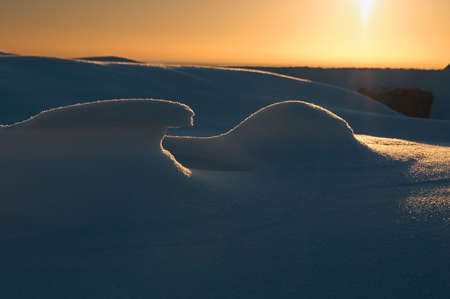 Snow dune at sunset-02の写真素材