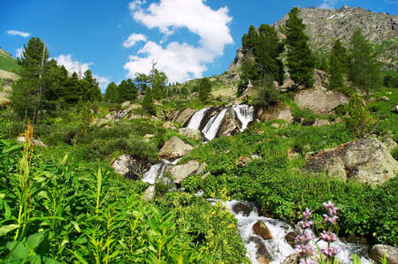 Small waterfall from altayの写真素材