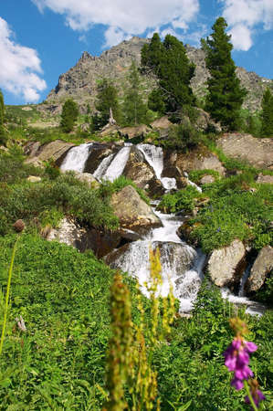 Small waterfall from altayの写真素材