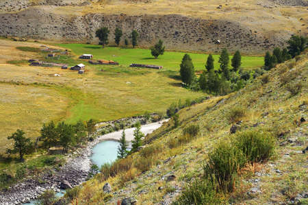 small beautiful village, ALtayの写真素材