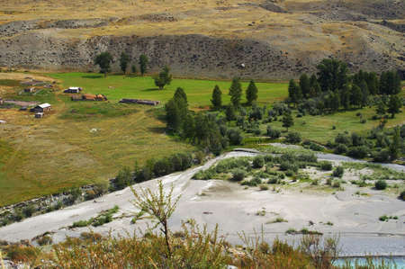 small beautiful village, ALtayの写真素材