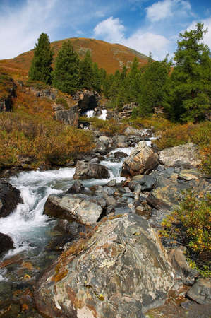 cascade river, Altayの写真素材