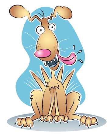 Happy Tail-Wagging Dogのイラスト素材