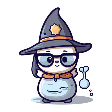 Halloween Snowman Cartoon Character Mascot Vector Illustration.のイラスト素材