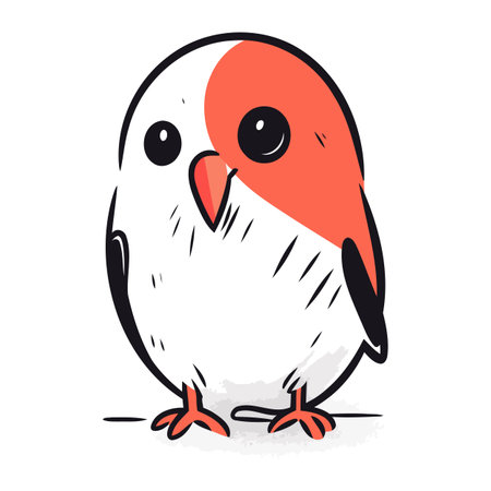 Vector illustration of a cute cartoon bird. Isolated on white background.のイラスト素材