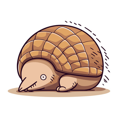 Cute cartoon tortoise. Vector illustration isolated on white background.のイラスト素材