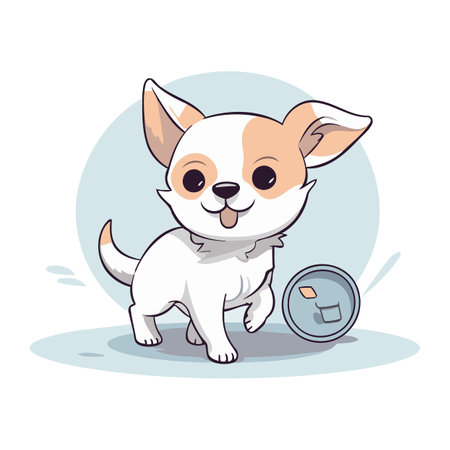 Cute cartoon chihuahua dog character. Vector illustration.のイラスト素材