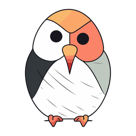 Cute cartoon penguin isolated on white background. Vector illustration.のイラスト素材