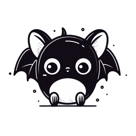 Cute cartoon bat. Vector illustration isolated on a white background.のイラスト素材