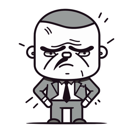 Angry Boss Cartoon Character   Business Vector Illustration. EPS10のイラスト素材