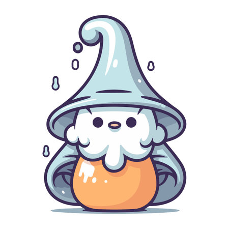 Cute magic gnome. Vector illustration. Isolated on white background.のイラスト素材