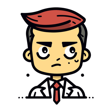 Angry Businessman   Cartoon Vector Illustrationのイラスト素材