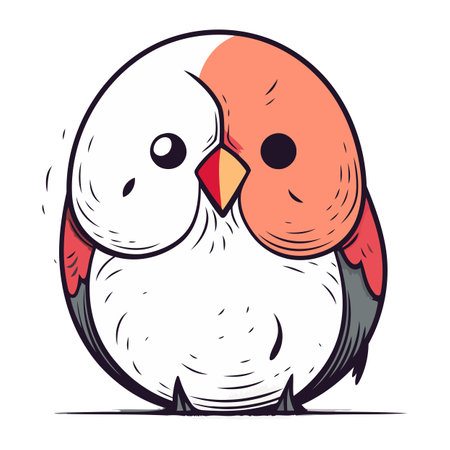 Vector illustration of cute cartoon owl. Isolated on white background.のイラスト素材