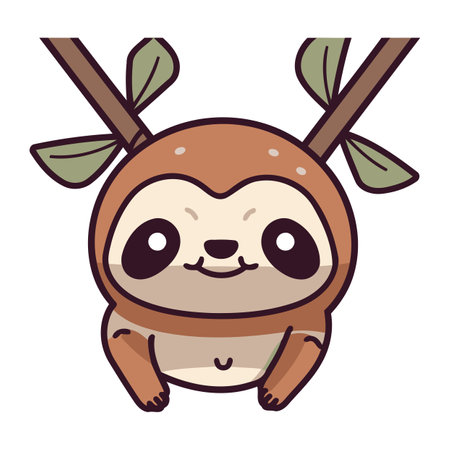 Cute cartoon sloth. Vector illustration of a sloth.のイラスト素材