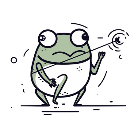 Frog with a violin. Vector illustration of frog with violin.のイラスト素材