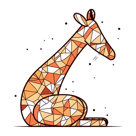 Low poly giraffe isolated on a white background. Vector illustration.のイラスト素材
