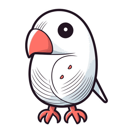 Cute cartoon bird isolated on a white background. Vector illustration.のイラスト素材