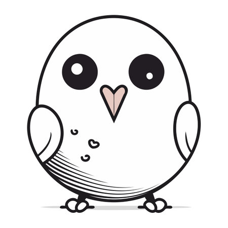 Cute cartoon owl. Vector illustration isolated on a white background.のイラスト素材