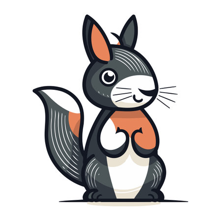 Cute cartoon squirrel. Vector illustration isolated on a white background.のイラスト素材