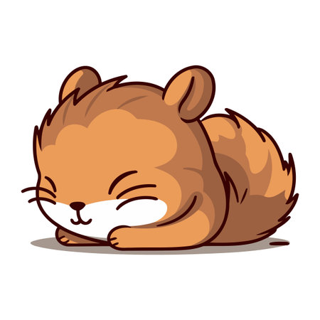 Cute little chipmunk sleeping. Vector cartoon character illustration.のイラスト素材