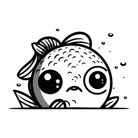 Cute kawaii fish. Vector illustration in cartoon style.のイラスト素材