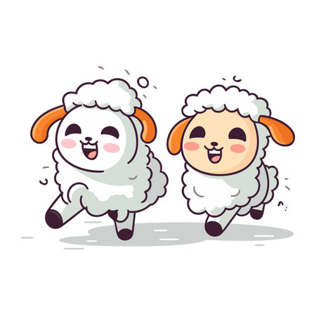 Cute sheep cartoon vector illustration. Cute cartoon sheep vector illustration.のイラスト素材