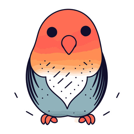 Cute cartoon penguin. Vector illustration. Isolated on white background.のイラスト素材