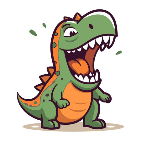 Tyrannosaurus Dinosaur Cartoon Mascot Character Vector Illustrationのイラスト素材