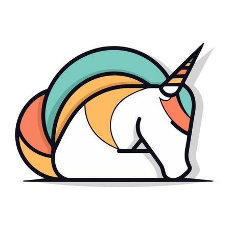 Unicorn head vector icon. Cartoon illustration of unicorn head vector icon for web designのイラスト素材