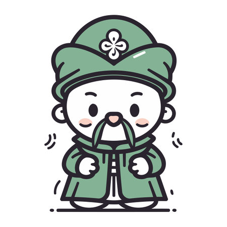 Illustration of a Cute Leprechaun Mascot Characterのイラスト素材