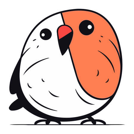 Cute cartoon penguin. Vector illustration isolated on white background.のイラスト素材