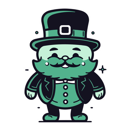 Leprechaun Cartoon Mascot Character Vector Illustrationのイラスト素材