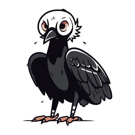 Vector image of a vulture on a white background. Vector illustration.のイラスト素材
