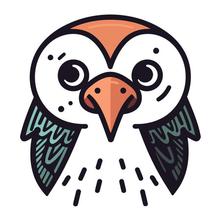 Cute cartoon owl. Vector illustration in doodle style.のイラスト素材