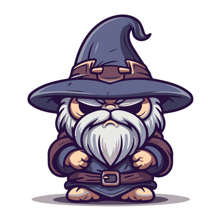Cartoon gnome in a hat and cape. Vector illustration.のイラスト素材