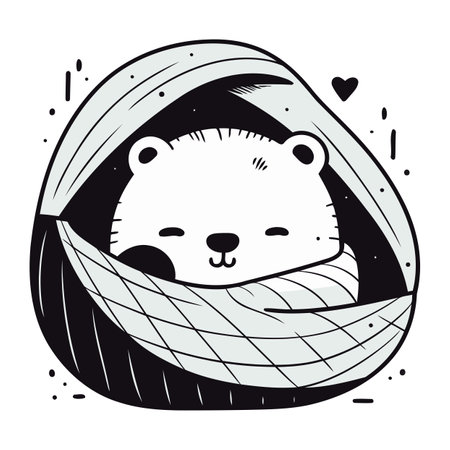 Cute hand drawn doodle hedgehog. Vector illustration.のイラスト素材