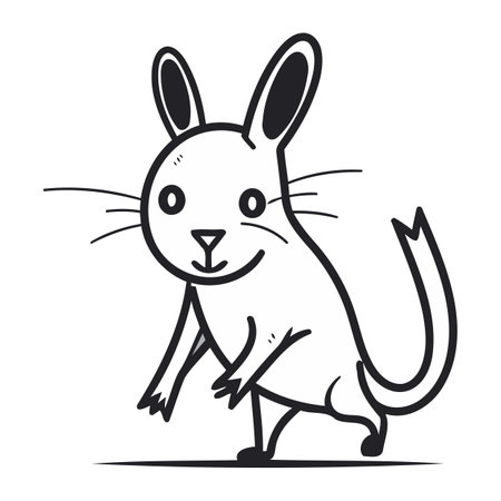 Cute cartoon mouse. Vector illustration isolated on a white background.のイラスト素材