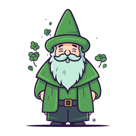 Leprechaun character. St. Patricks day vector illustration.のイラスト素材