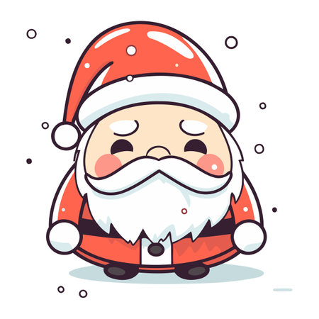 Cute santa claus with beard and mustache. Vector illustration.のイラスト素材