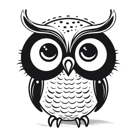 Owl head isolated on white background. Vector illustration for design.のイラスト素材