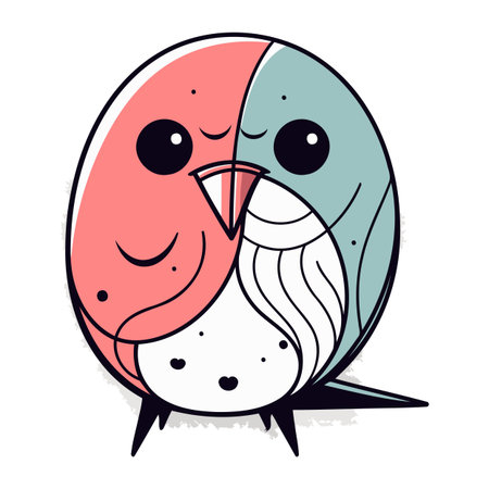 Cute cartoon parrot bird on white background. Vector illustration.のイラスト素材