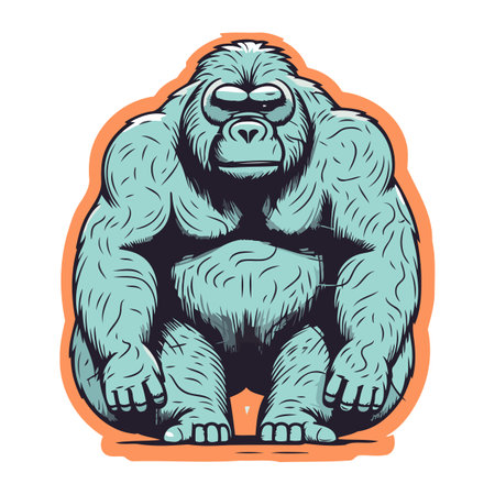 Gorilla. gorilla. Vector illustration of a gorilla isolated on white background.のイラスト素材