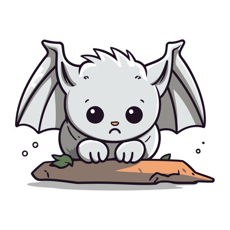 Cute bat character design. Cute cartoon bat vector illustration.のイラスト素材