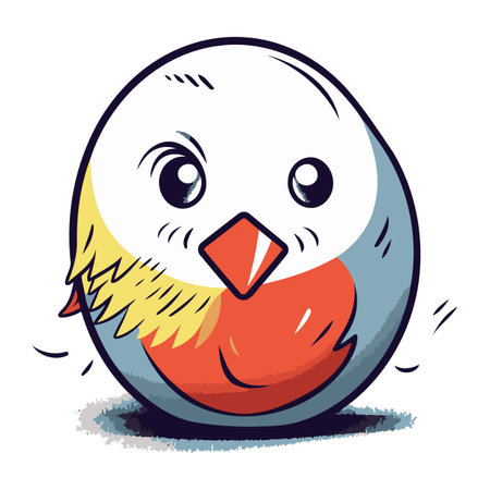 Illustration of a Cute Bird on a White Background   Vectorのイラスト素材