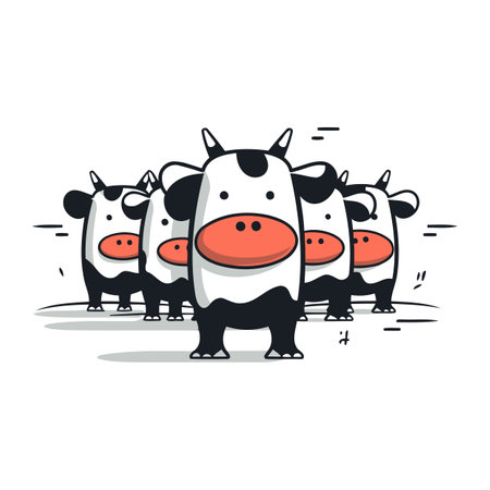 Cute cartoon cow vector illustration. Cute farm animal icon.のイラスト素材