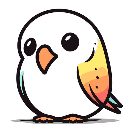 Cute cartoon parrot isolated on white background. Vector illustration.のイラスト素材