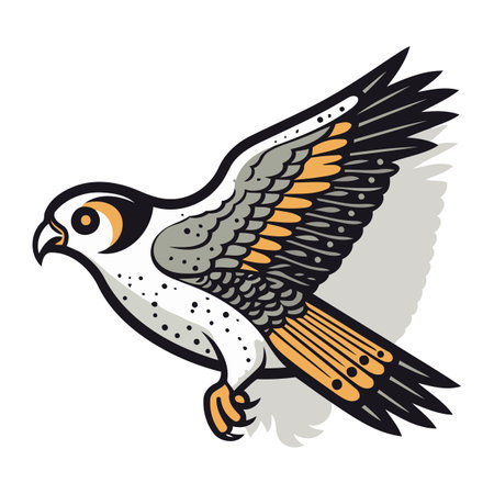 Vector illustration of an eagle isolated on a white background. Tattoo design.のイラスト素材